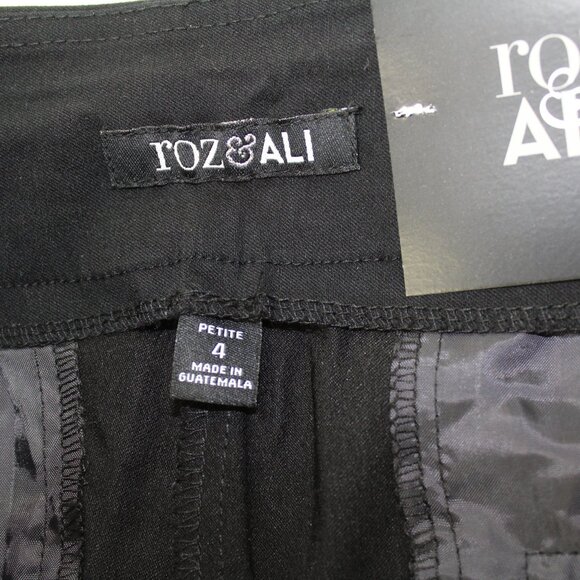 Roz & Ali Black Sailor Pants Classic Fit pull on high waist trouser 4 petite New - Picture 8 of 12